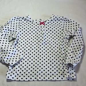 Little Me - Polka Dot Kids Shirt with Red bow Accent